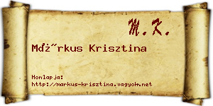 Márkus Krisztina névjegykártya